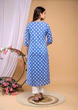 Royal Blue - Hand Block Printed Cotton Kurti
