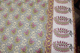 Pastel Flowers Garden Cotton  Double Bedsheet (90 X108 Inch)