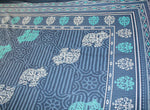 Rajwada Navy Blue Cotton  Double Bedsheet (108 X108 Inch)