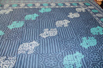 Rajwada Navy Blue Cotton  Double Bedsheet (108 X108 Inch)