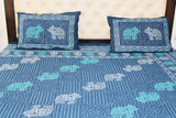 Rajwada Navy Blue Cotton  Double Bedsheet (108 X108 Inch)