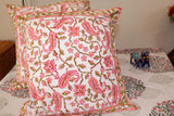 Peach Purple Pleasure - Hand Block Printed Cushion Covers (16 X16 Inch; Set of 5)