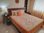 Orange Bagh Cotton  Double Bedsheet (90 X108 Inch)