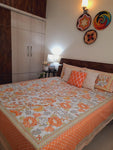 Orange Bagh Cotton  Double Bedsheet (90 X108 Inch)