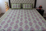 Mehendi with Multicoloured Motifs Cotton  Double Bedsheet (90 X108 Inch)