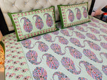 Mehendi with Multicoloured Motifs Cotton  Double Bedsheet (90 X108 Inch)