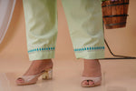 Pastel green Suit with Cotton Shibori Dupatta