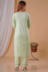 Pastel green Suit with Cotton Shibori Dupatta