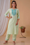 Pastel green Suit with Cotton Shibori Dupatta