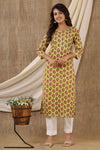 Yellow spring Cotton Kurti