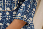 Navy Blue with White Bells Cotton Kurti