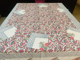 Shalimar Bagh Cotton Handblock Printed 6 seater Dining table cover with 6 full printed Napkins