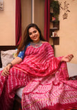 Chanderi Cotton Silk Saree - Rani Shibori