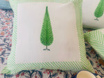 Green Motifs- Hand Block Printed Cushion Covers (16 X16 Inch; Set of 5)