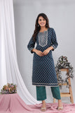 Mehndi Cotton Suit with Cotton Dupatta