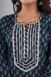 Mehndi Cotton Suit with Cotton Dupatta