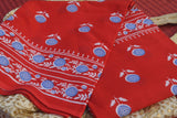 Pure Cotton Handblock Printed Saree - Red