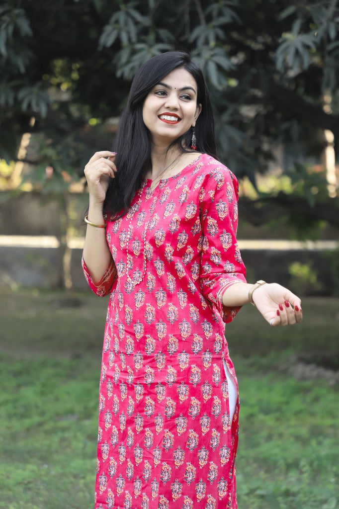 Buy KIWIE Sky Blue Cotton Blend Foil Printed Boat Neck Straight Kurti   KW303SkyBlueS  Online at Best Prices in India  JioMart