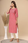 Naari Gajri Floral  Cotton Kurti