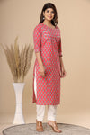 Naari Gajri Floral  Cotton Kurti