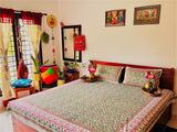 Alankar Pastel Green Cotton  Double Bedsheet (90 X108 Inch)