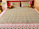 Alankar Pastel Green Cotton  Double Bedsheet (90 X108 Inch)