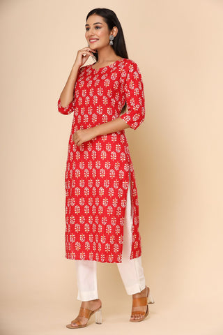 Naari Laal Rang Cotton Kurti