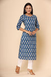 Naari Neela Rang Cotton Kurti