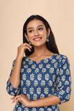 Naari Neela Rang Cotton Kurti