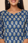 Naari Neela Rang Cotton Kurti