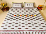 Alankar Mehendi Floral Cotton  Double Bedsheet (90 X108 Inch)