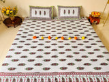 Alankar Mehendi Floral Cotton  Double Bedsheet (90 X108 Inch)