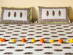 Alankar Mehendi Floral Cotton  Double Bedsheet (90 X108 Inch)
