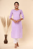 Naari Lavendar Cotton Kurti