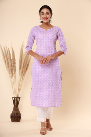 Naari Lavendar Cotton Kurti