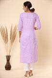 Naari Lavendar Cotton Kurti