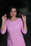 Naari Baby Pink Cotton Suit with kota Doriya Dupatta