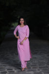 Naari Baby Pink Cotton Suit with kota Doriya Dupatta
