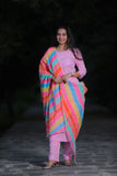 Naari Baby Pink Cotton Suit with kota Doriya Dupatta