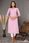 Naari Light Purple - Printed Cotton Kurti