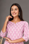 Naari Light Purple - Printed Cotton Kurti