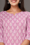 Naari Light Purple - Printed Cotton Kurti