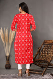 Naari Red  Love - Printed Cotton Kurti