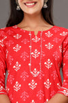 Naari Red  Love - Printed Cotton Kurti