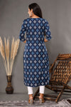 Naari Indigo Motifs - Printed Cotton Kurti