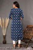 Naari Indigo Motifs - Printed Cotton Kurti