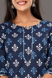 Naari Indigo Motifs - Printed Cotton Kurti