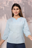 Pastel Blue Cotton Top