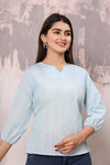 Pastel Blue Cotton Top