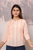 Pastel Peach Cotton Top